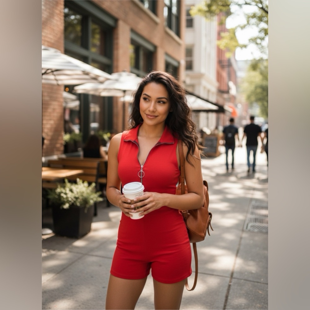 Vintage 90’s Red Sleeveless Jumpsuit